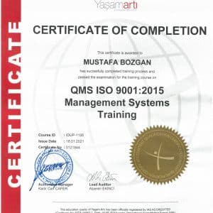 iso 9001 sertifikası